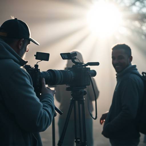 Equipo de producción de video trabajando